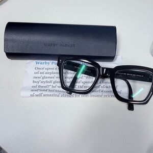 Warby Parker Sonia W Glossy Black Blue Light Eyeglasses with Case
